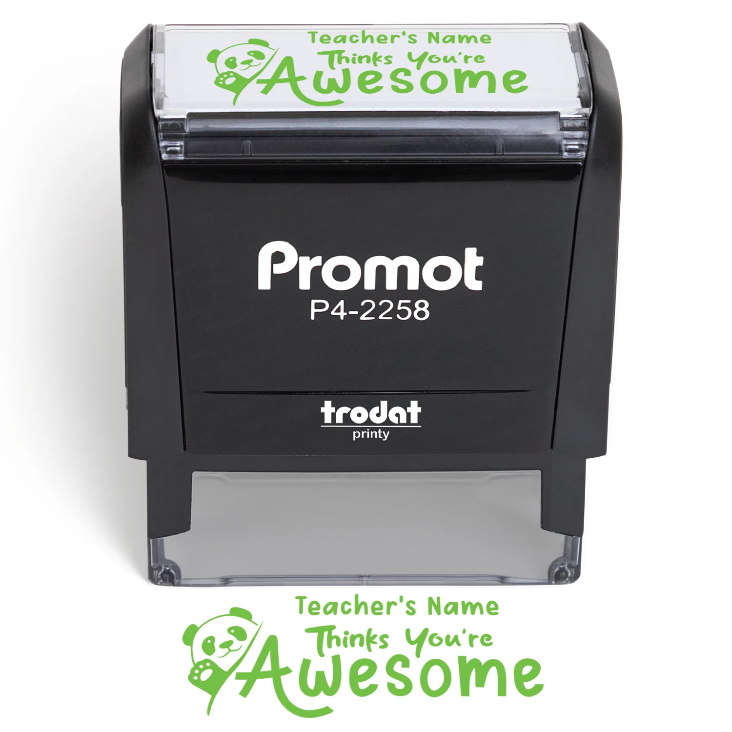 Teacher Custom Rubber Stamp "Thinks You're Awesome" - Large